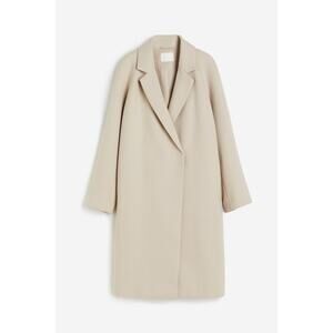 H & M Women's Double Breasted Knee Length  Midi Coat in Woven Fabric Size Small